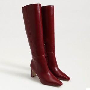 Sylvia Wide Calf Knee High Boot Red